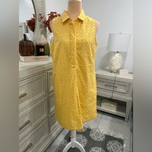 Liz Claiborne Sleeveless Yellow Midi Dress